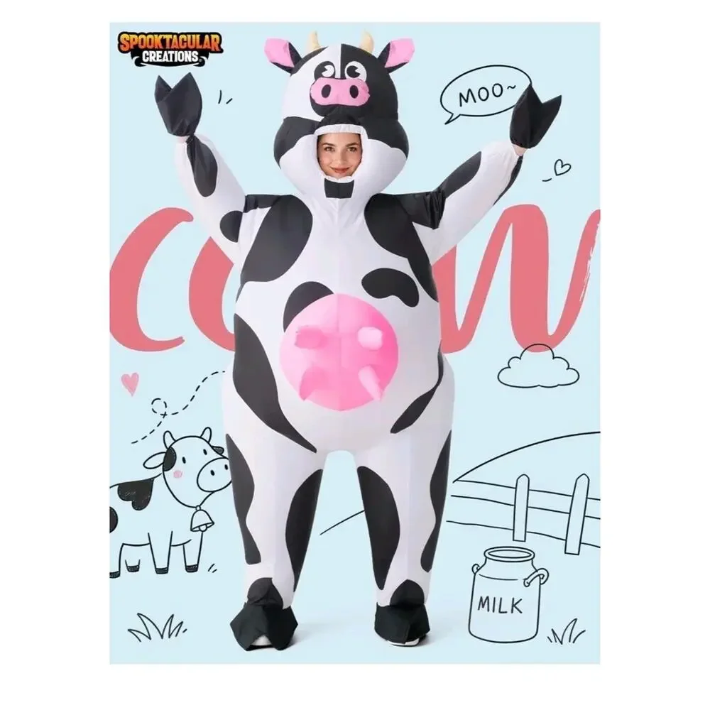 Spooktacular Creations Inflatable Cow Costume, Blow up Cow Costume Adults S18